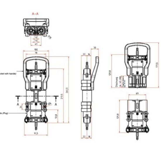 Forklift Traksiyoner Akü 320A Dişi Soket resmi