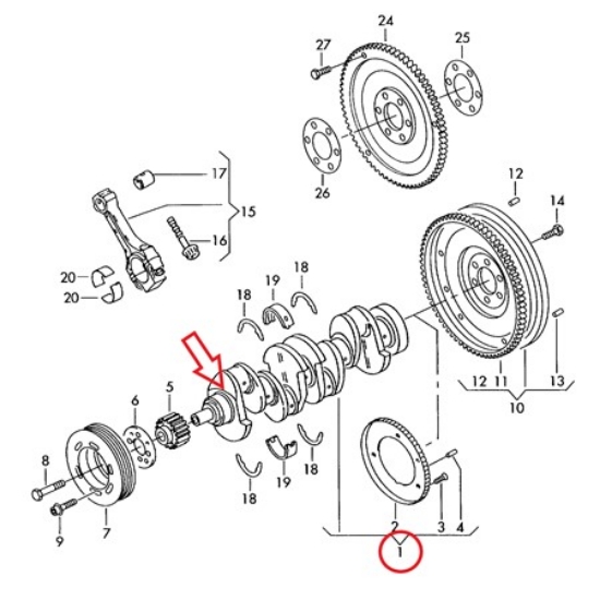 Изображение Linde Forklift VW038105021E Krank