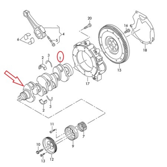 Linde Forklift VW03L105021D Krank resmi