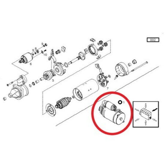 Picture of Linde Forklift DZ01180928 (DZ01183235, 01182233, 01183677) Starter (BF6M1012E)