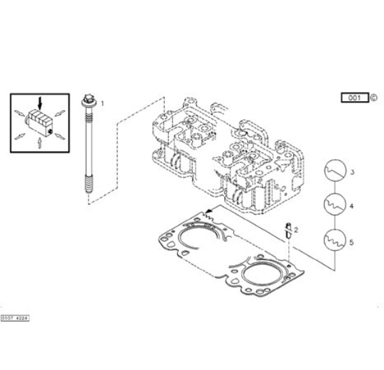 Изображение Linde Forklift DZ04504794 Silindir Kapak Contası 2 Kertik (TCD 4.1 L04)